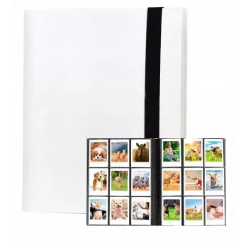 LOVEINSTANT Fotoalbums 360 fotogrāfijām, saderīgs ar Fujifilm Instax Mini / Xiaomi / Polaroid / Canon / HP / Kodak, balts