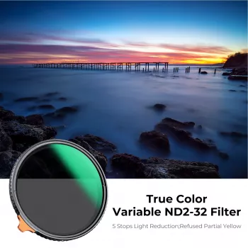 K&F Concept Mainīgais ND Filtri ND2-ND32 77mm True Color MRC Nano X