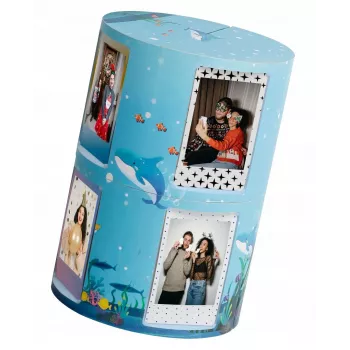 LOVEINSTANT Salokāms kuba foto rāmis 24 Instax Mini fotogrāfijām - Jūras zils