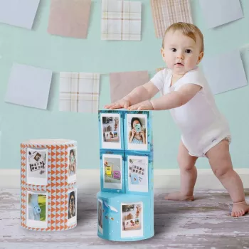 LOVEINSTANT Salokāms kuba foto rāmis 24 Instax Mini fotogrāfijām - Jūras zils