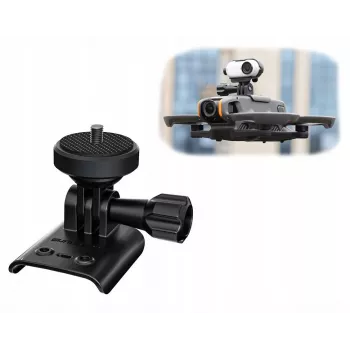 SUNNYLIFE Kameras montāžas kronšteins DJI Avata 2, GoPro un 1/4 inch vītnei, Melns/Pelēks