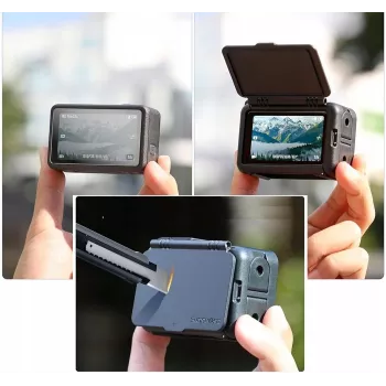 SUNNYLIFE rāmja stiprinājums + objektīva vāciņš DJI Osmo Action 5 Pro / 4 / 3 - melns