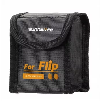 SUNNYLIFE Ugunsdroša akumulatoru drošības soma DJI Flip dronam - Ietilpst 2 akumulatori - FP-DC955-2