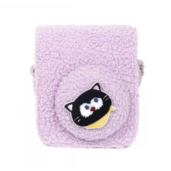 LOVEINSTANT Plush Kitten Case for Fujifilm Instax Mini 12 - Purple