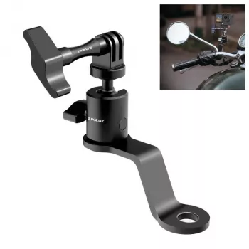 PULUZ Spoguļa stiprinājums motociklam, kvadraciklam, motorolleram, velosipēdam - Universāls stūres un spoguļa kāta stiprinājums viedtālrunim, darbības kamerai, GoPro - PU1056B