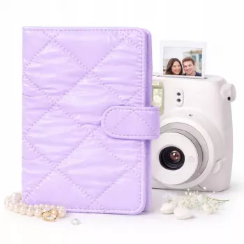 LOVEINSTANT Fotoalbums 108 fotogrāfijām, saderīgs ar Fujifilm Instax Mini 12 40 11 9 8 7 Evo LiPlay Link, Purple Quilted