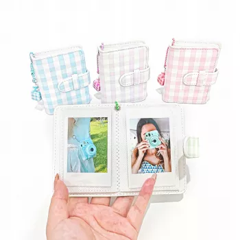 LOVEINSTANT Checkered Green Pocket Photo Album for 28 Instax Mini & Zink Prints