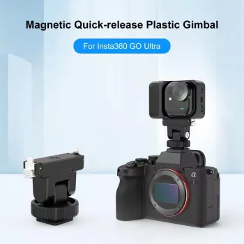 PULUZ Magnetic Quick Release Mount ar 1/4 collu skrūvi un Cold Shoe adapteri Insta360 GO Ultra, darbības kamerām - PU1073B