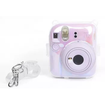 LOVEINSTANT 2-in-1 Set Case Cover Pouch for Fuji Instax Mini 12 Photo Storage Box Transparent Shimmer