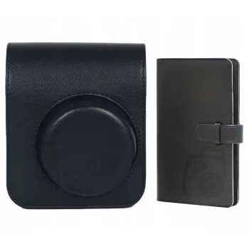 LOVEINSTANT Case Cover Pouch for Fujifilm Instax Mini 41 + Photo Album for 96 Photos / Black