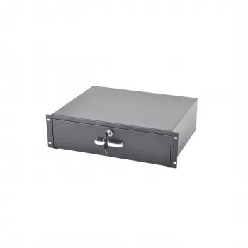 RACKTEL RL-SZ3U 3U Sliding Drawer for 19-Inch Racks, Black (RAL 9005)