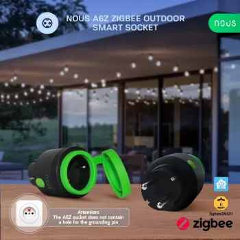 NOUS A6Z āra viedais kontaktdakšs Zigbee 1 iepakojums ar enerģijas uzraudzību