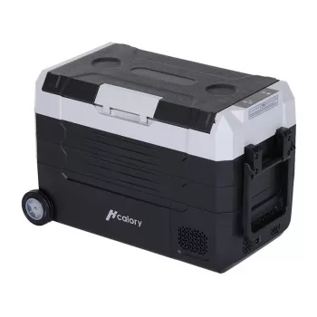 HCALORY D55M+ Auto dzesētājs ar Bluetooth, 55L, kompresors, -20°C līdz +20°C, DC 12V/24V, AC 100-240V, Melns