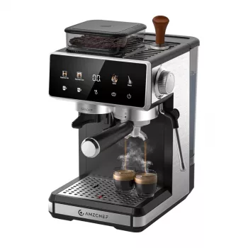 AMZCHEF CE-CM5560-SV Piston Coffee Maker (Sudrabains)