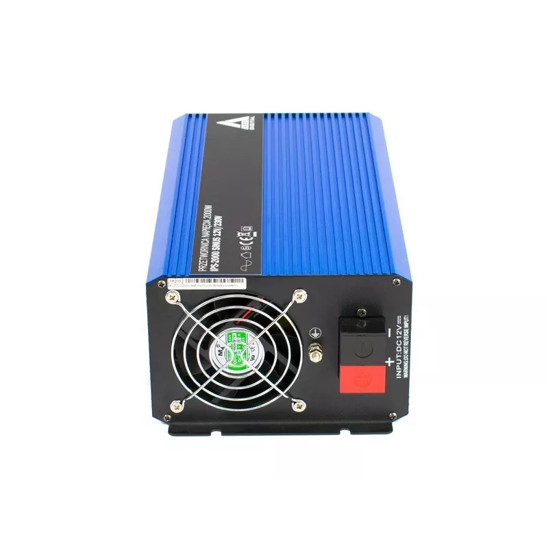 AZO Digital 12 VDC / 230 VAC pārveidotājs SINUS IPS-2000S 2000W tīra sinusoidāla viļņa invertors
