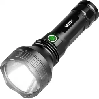 VAYOX VA0109 uzlādējams taktiskais lukturis, 1900 lm, 20 W, 5000 mAh, USB-C, IPX5