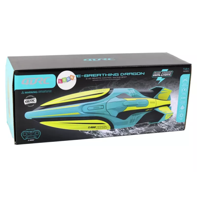 LEAN TOYS RC Ūdens Laiva 2.4G Dzelteni-Tirkīza Ūdensizturīga Tālvadība