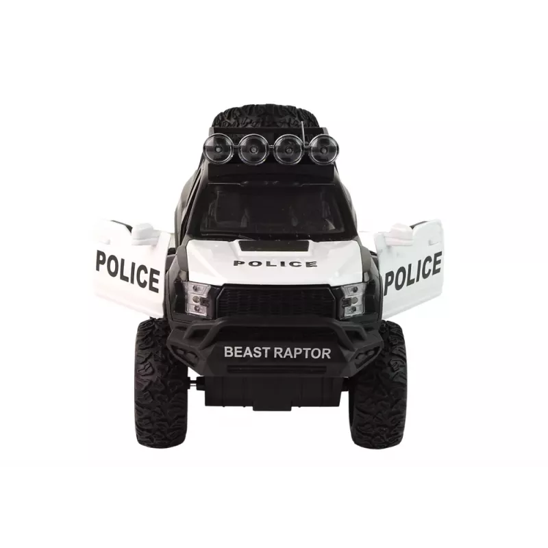 LEAN TOYS Bezceļu transportlīdzeklis Raptor Police ar atveramām durvīm, skaņu un gaismu
