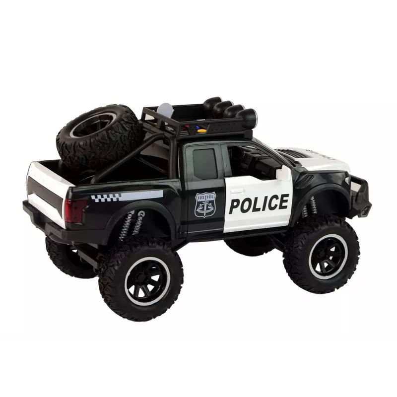 LEAN TOYS Bezceļu transportlīdzeklis Raptor Police ar atveramām durvīm, skaņu un gaismu