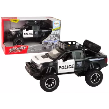 LEAN TOYS Bezceļu transportlīdzeklis Raptor Police ar atveramām durvīm, skaņu un gaismu