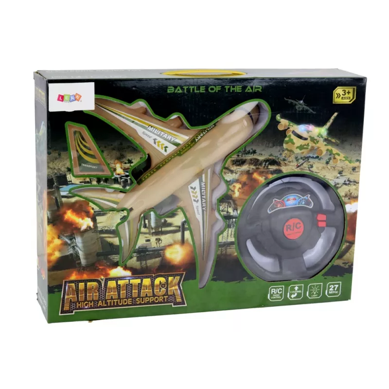 LEAN TOYS R/C Lidmašīna Ar Tālvadību Militārā Kamuflāžā Ar Gaismām
