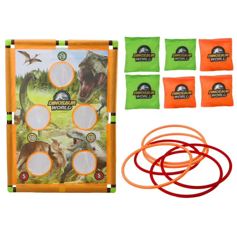 LEAN TOYS Arcade Game Bag Throw Hoop 2in1 Dinosaurs Board