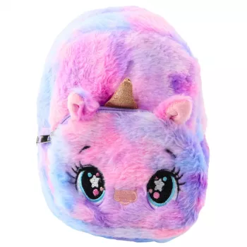 LEAN Children's Plush Unicorn Backpack Blue and Pink Pastel 20cm 3L