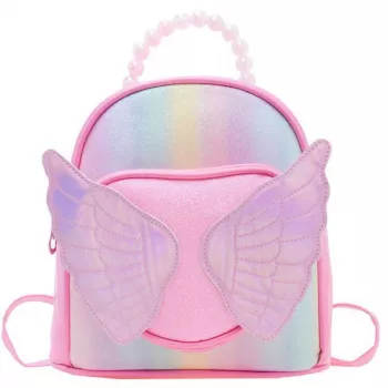 LEAN Bērnu mugursoma Shiny Wings Pearls Rozā 22cm