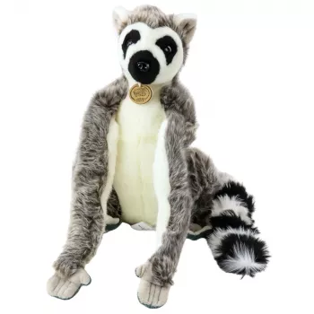 LEAN TOYS Pluša lemurs ar garām Velcro ķepām 27cm