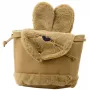 LEAN Bērnu mugursoma ar plīša ausīm, regulējamām siksnām, bēša, 22cm, 4L