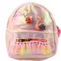 LEAN TOYS Bērnu mugursoma Gulbji Mežģīņu Dekorācijas Rozā 22cm 2.8L