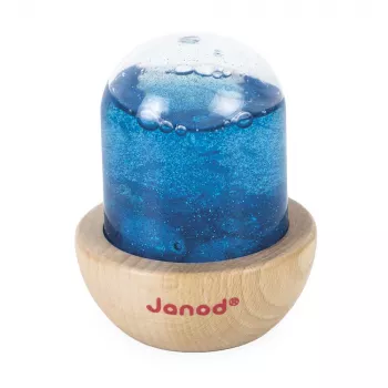 Janod Sensory Snow Globe with Glitter Blue 12m+