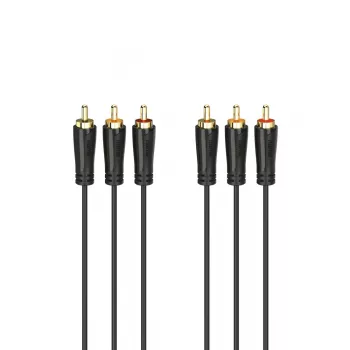 HAMA 3x RCA uz 3x RCA Audio/Video kabelis 3m, apzeltīti savienotāji