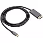 AKYGA USB-C uz DisplayPort adaptera kabelis 1,8m Melns