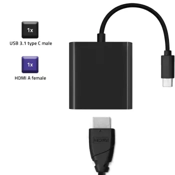 Qoltec USB-C 3.1 to HDMI Adapter 4K MHL Black