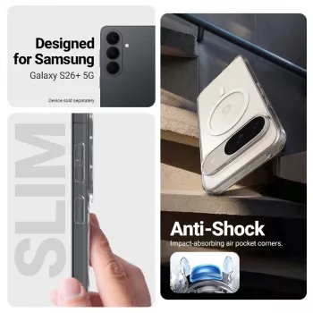 Crong Hybrid Clear Magnetic Case ar MagSafe Samsung Galaxy S26+ (Caurspīdīgs)