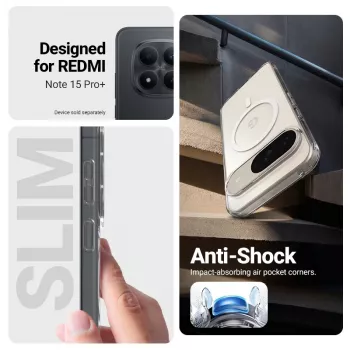 Crong Hybrid Clear Magnetic Case MagSafe priekš Xiaomi Redmi Note 15 Pro+ 5G (Caurspīdīgs)