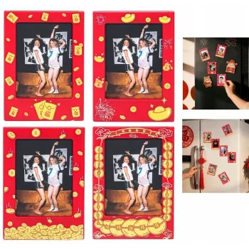 LOVEINSTANT 4x magnētiskais foto rāmis Instax Mini, sarkans/zelta