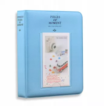 LOVEINSTANT Fotoalbums 64 fotogrāfijām Fujifilm Instax Mini 13 12 11 40 41 99 Evo Link / Zils
