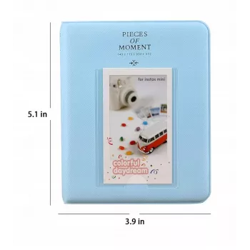 LOVEINSTANT Fotoalbums 64 fotogrāfijām Fujifilm Instax Mini 13 12 11 40 41 99 Evo Link / Zils