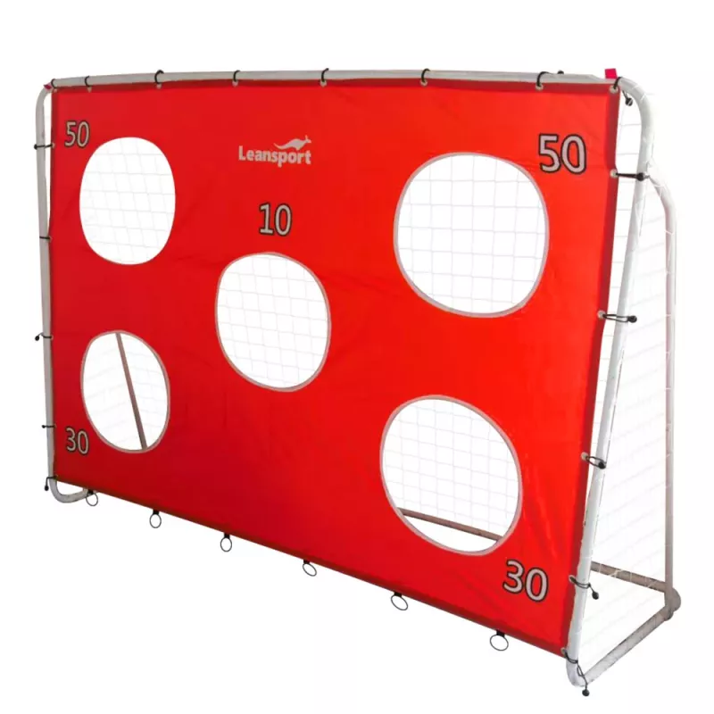LEAN TOYS Soccer Training Goal with Target Mat Red 213x152x75cm