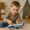 LEAN TOYS pasažieru lidmašīna ar atpakaļgaitas motoru, metāla, gaismas, skaņas, 23 cm