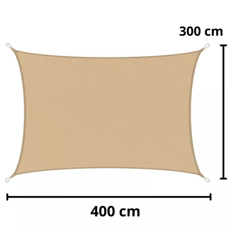 LEAN Rectangular Beige Waterproof Garden Sun Sail 200x300 cm