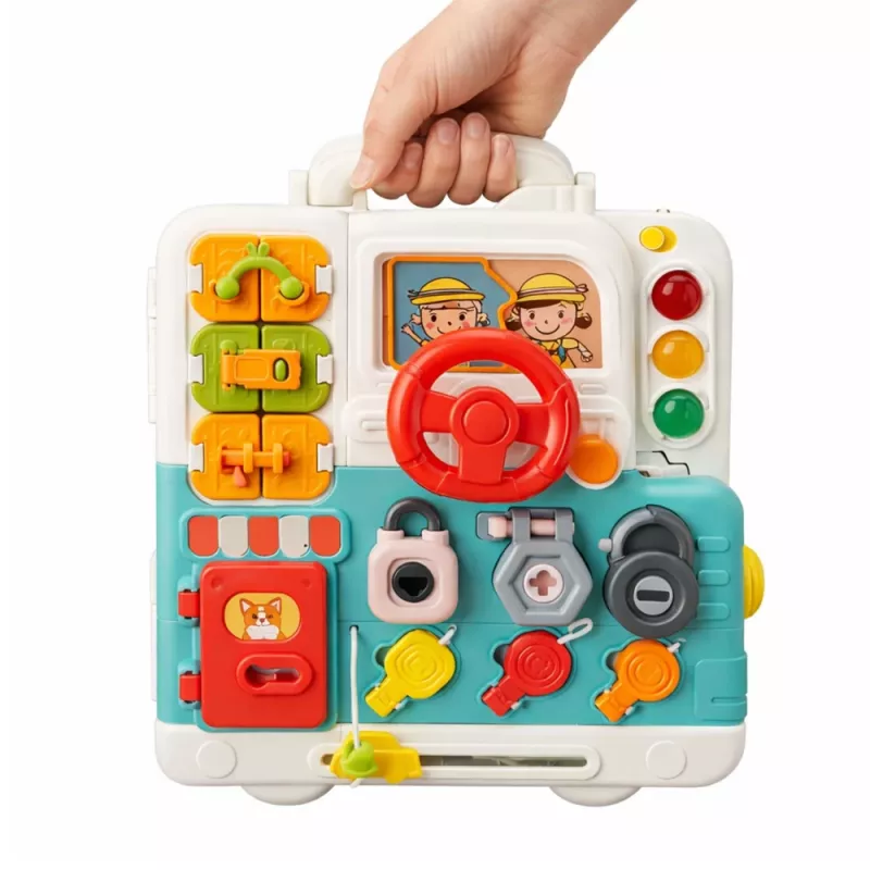 LEAN TOYS Interaktīvā grāmata Izglītojoša manipulāciju tāfele Gaismas Skaņas 16 gab.