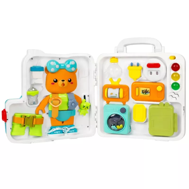 LEAN TOYS Interaktīvā grāmata Izglītojoša manipulāciju tāfele Gaismas Skaņas 16 gab.