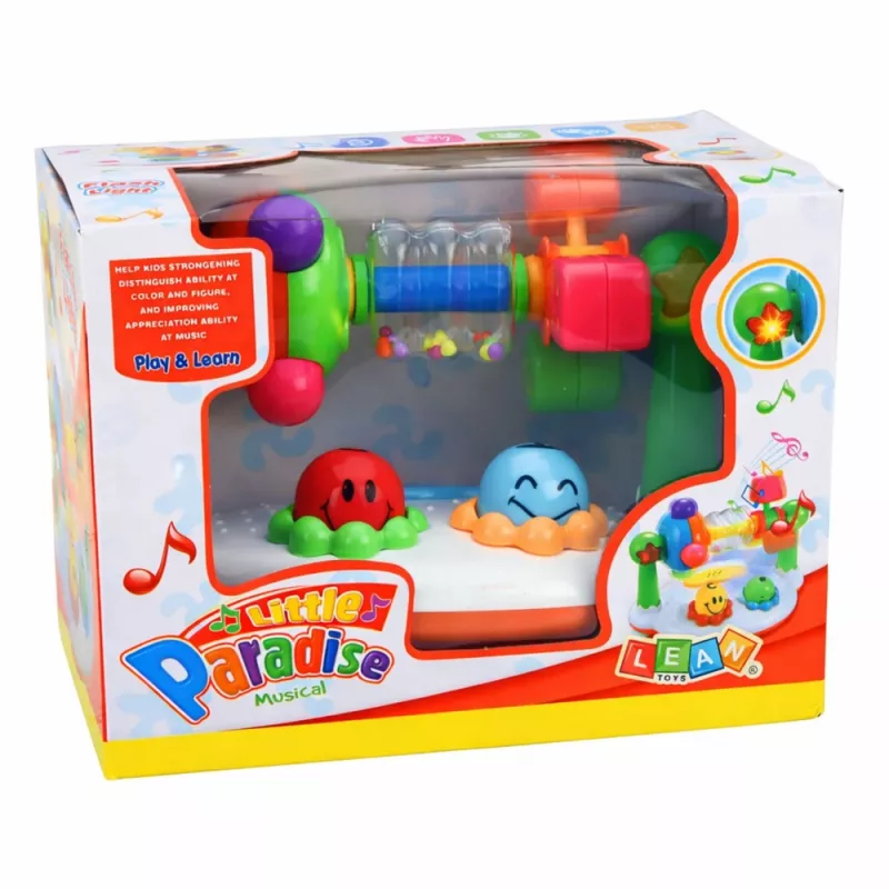 LEAN TOYS Interaktīva muzikāla rotaļlieta mazuļiem Grabulis Gaismas Skaņas