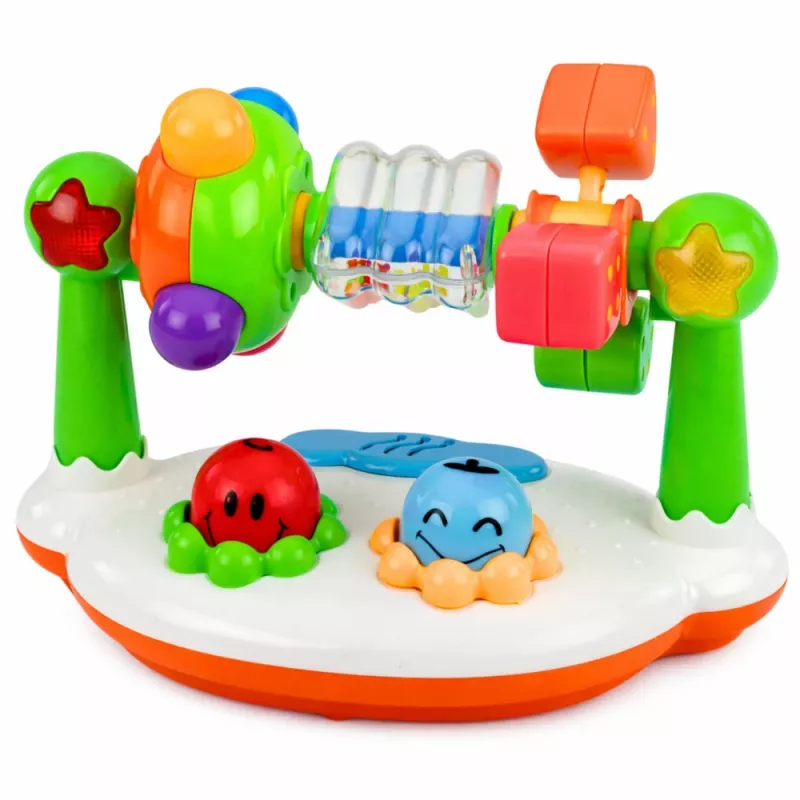 LEAN TOYS Interaktīva muzikāla rotaļlieta mazuļiem Grabulis Gaismas Skaņas