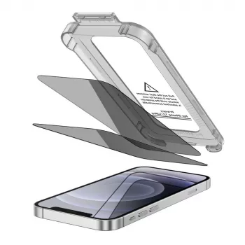 TECH-PROTECT Quick Set Spy+ Privacy rūdīta stikla ekrāna aizsargs Apple iPhone 12 / iPhone 12 Pro (2 iepakojumā)