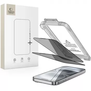 TECH-PROTECT QUICK SET SPY+ Privātuma rūdīta stikla ekrāna aizsargs 2 iepakojumā Apple iPhone 15 / iPhone 16