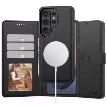 TECH-PROTECT Wallet MagSafe Case for Samsung Galaxy S26 Ultra, Matte Black